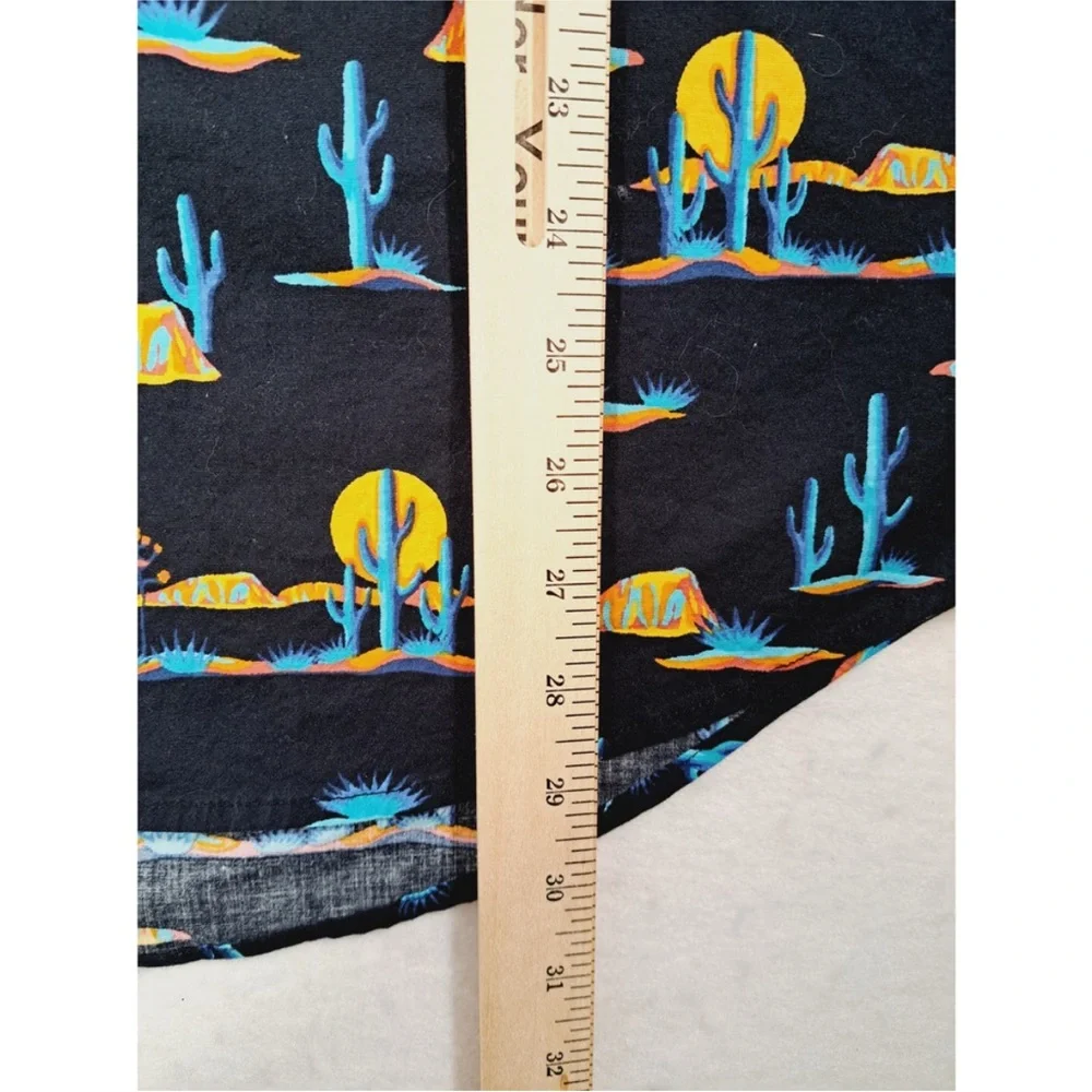 Rock & Roll Denim western shirt Black Shirt with Blue and Yellow Pattern - Picture 6 of 7